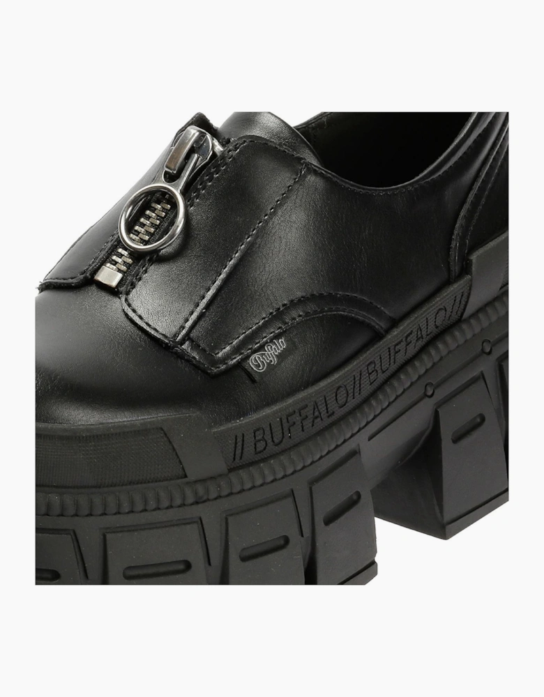 Buffalo Gospher Front Zip Lo Vegan Women's Black Shoes