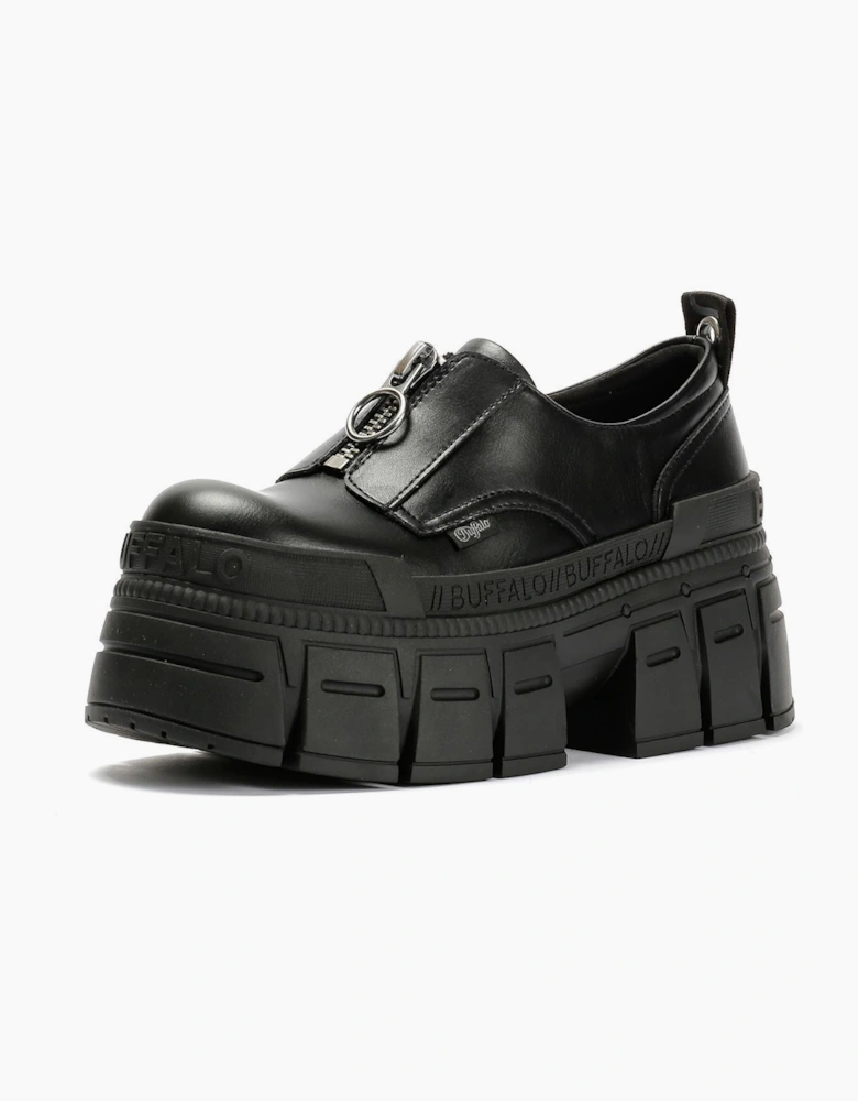 Buffalo Gospher Front Zip Lo Vegan Women's Black Shoes