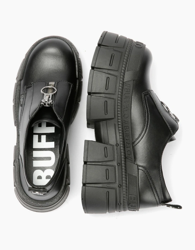 Buffalo Gospher Front Zip Lo Vegan Women's Black Shoes