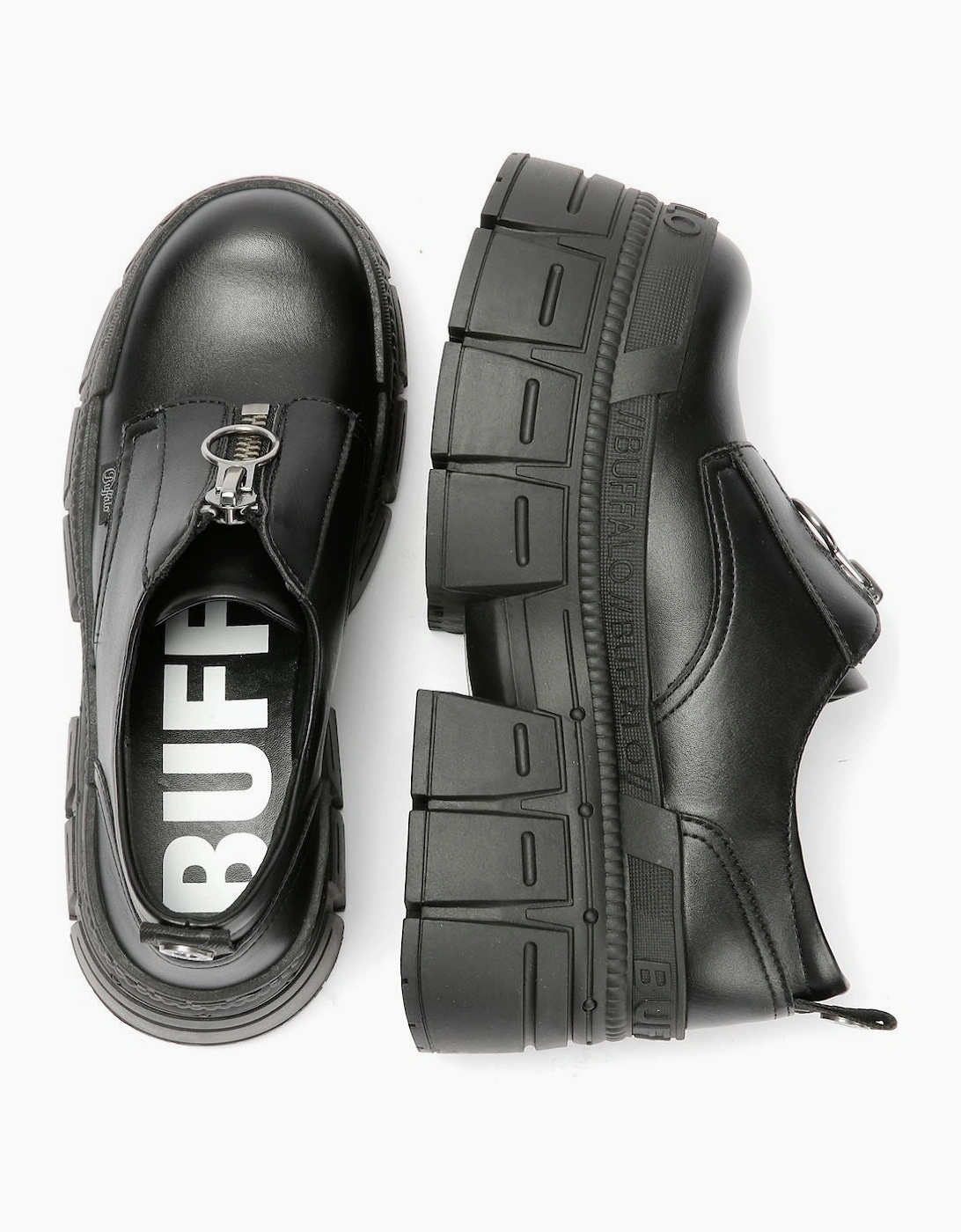 Buffalo Gospher Front Zip Lo Vegan Women's Black Shoes