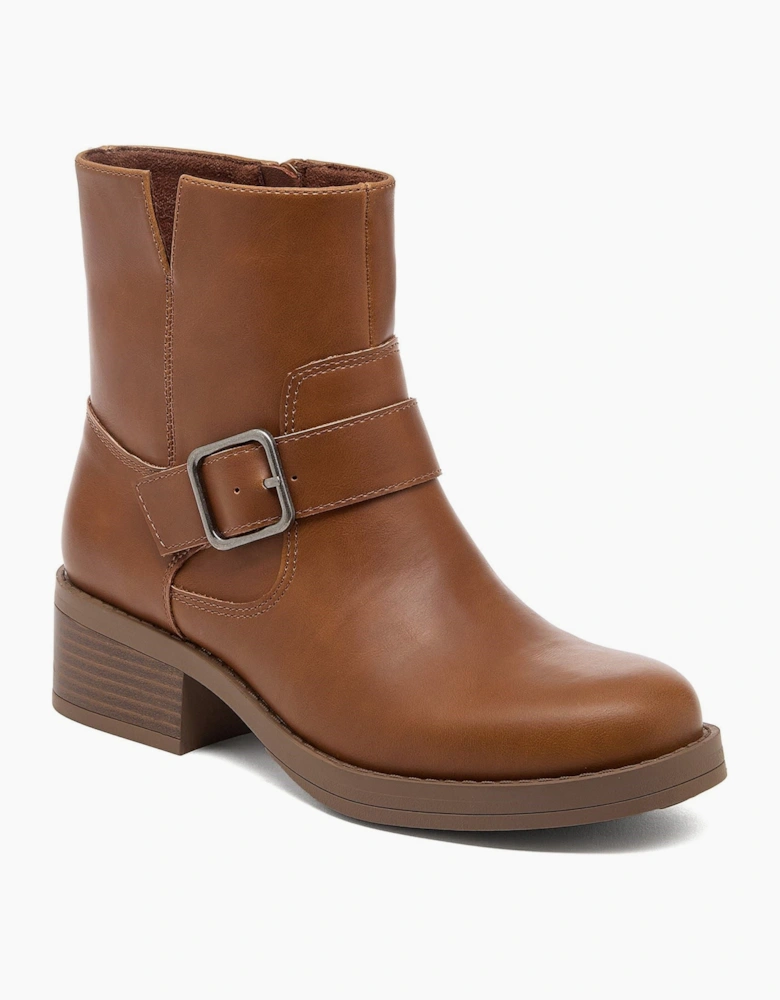 Rocket Dog Freddie Titan Polyurethane Women's Cognac Heeled Ankle Boots