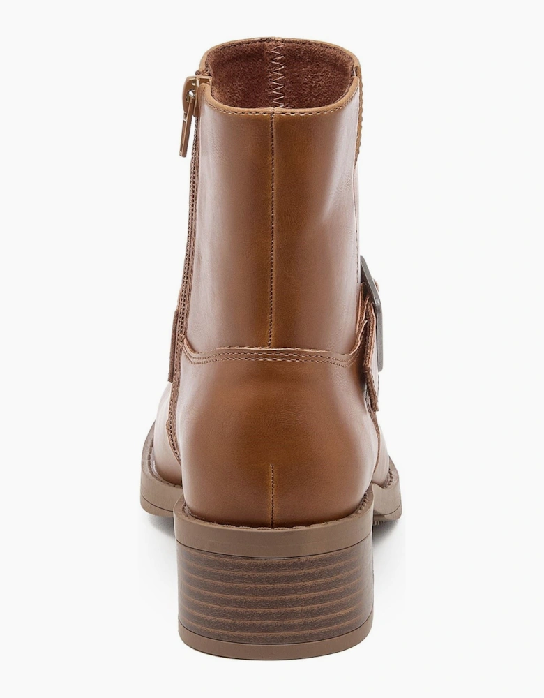 Rocket Dog Freddie Titan Polyurethane Women's Cognac Heeled Ankle Boots