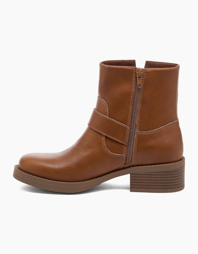 Rocket Dog Freddie Titan Polyurethane Women's Cognac Heeled Ankle Boots