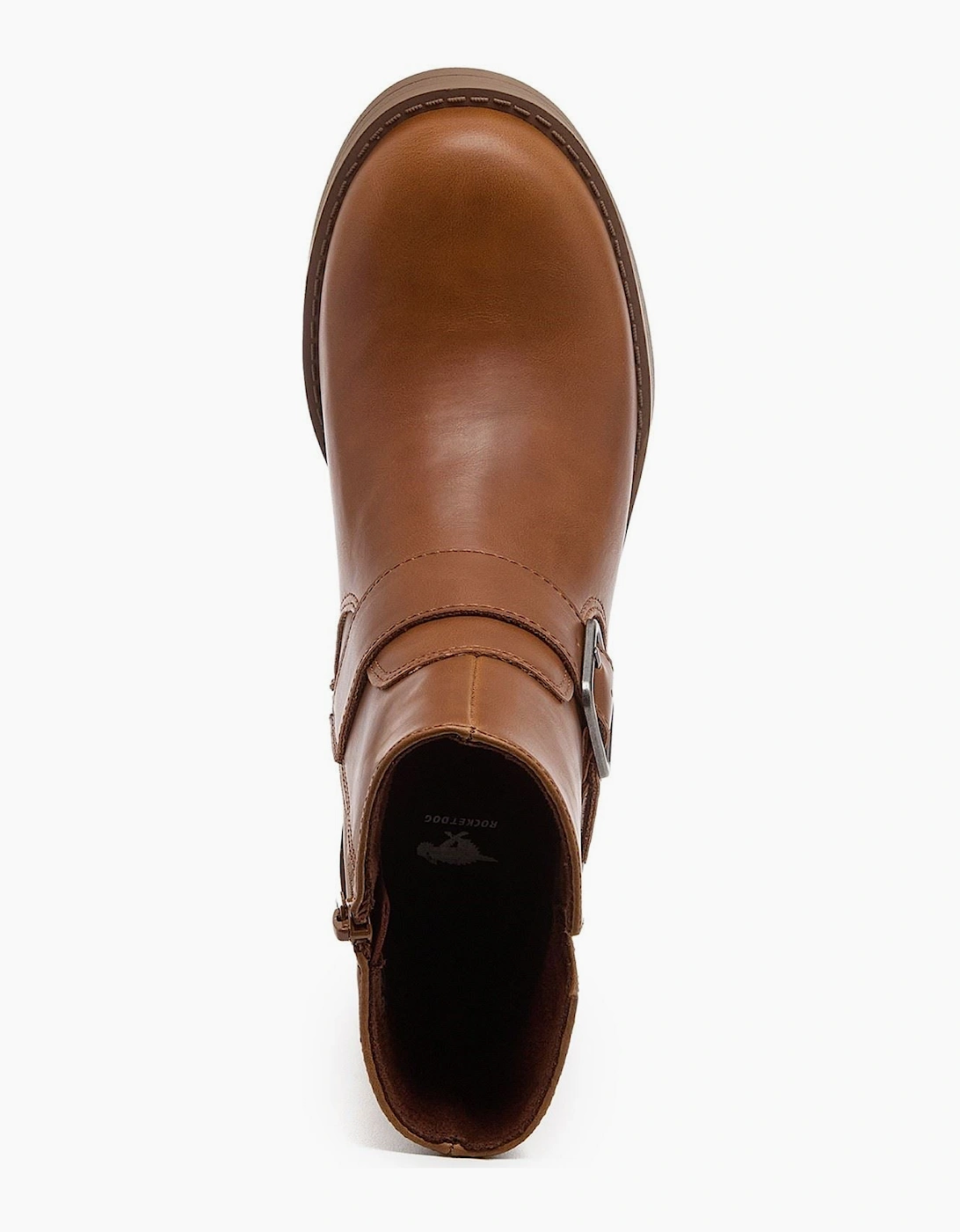 Rocket Dog Freddie Titan Polyurethane Women's Cognac Heeled Ankle Boots