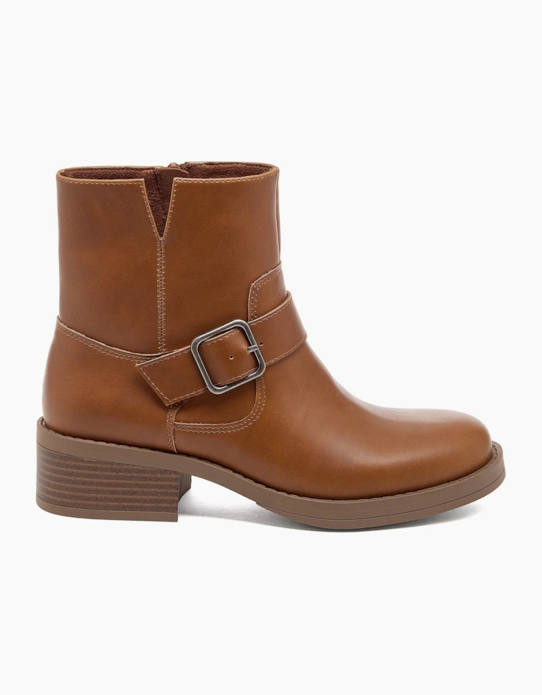 Rocket Dog Freddie Titan Polyurethane Women's Cognac Heeled Ankle Boots