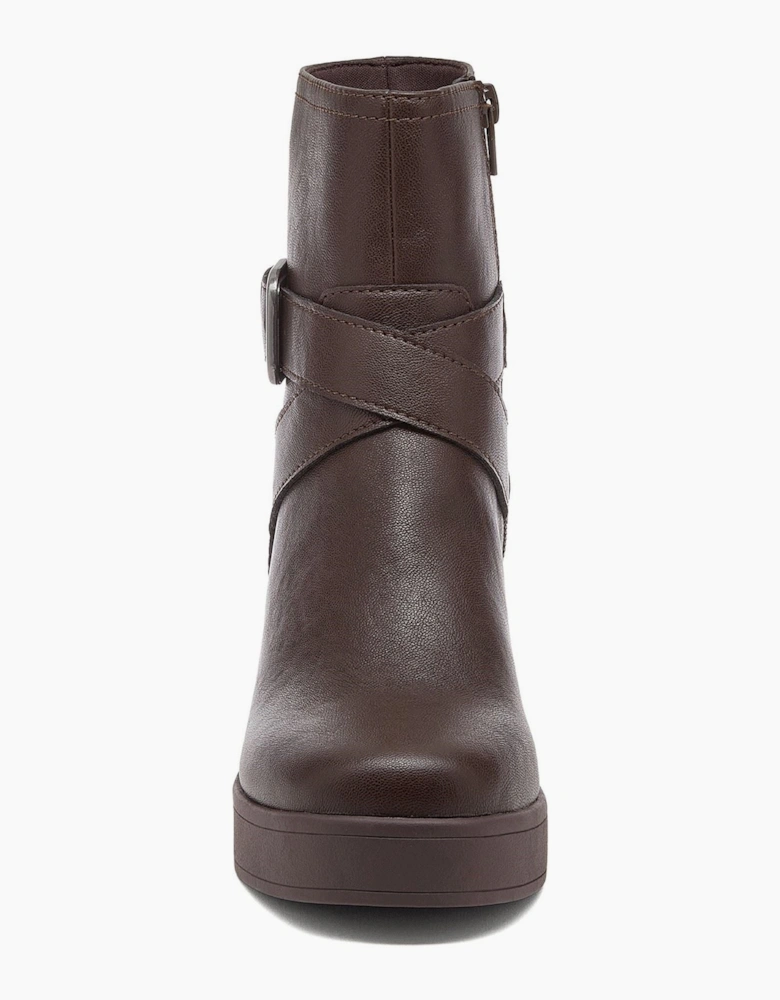 Rocket Dog Jimmy Bangor Polyurethane Women's Dark Brown Heeled Ankle Boots