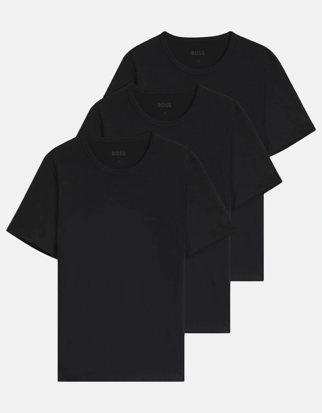 BOSS 3-Pack Cotton T-Shirts Black