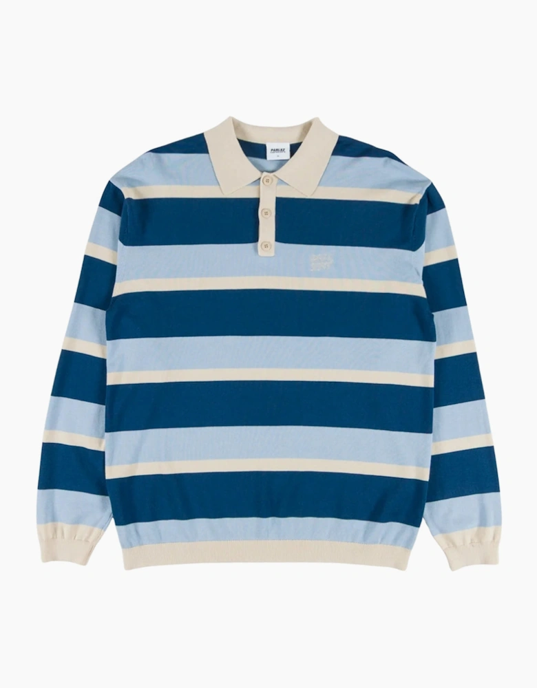 Parlez Pipe Lagoon Blue Long Sleeve Polo Shirt