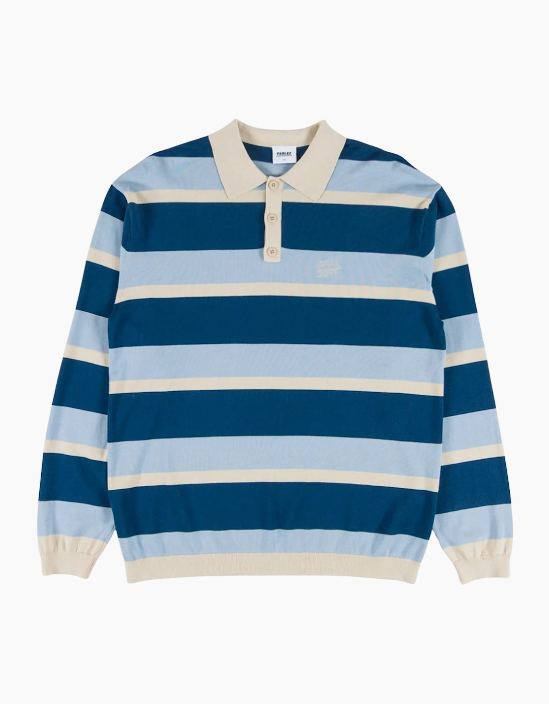 Parlez Pipe Lagoon Blue Long Sleeve Polo Shirt