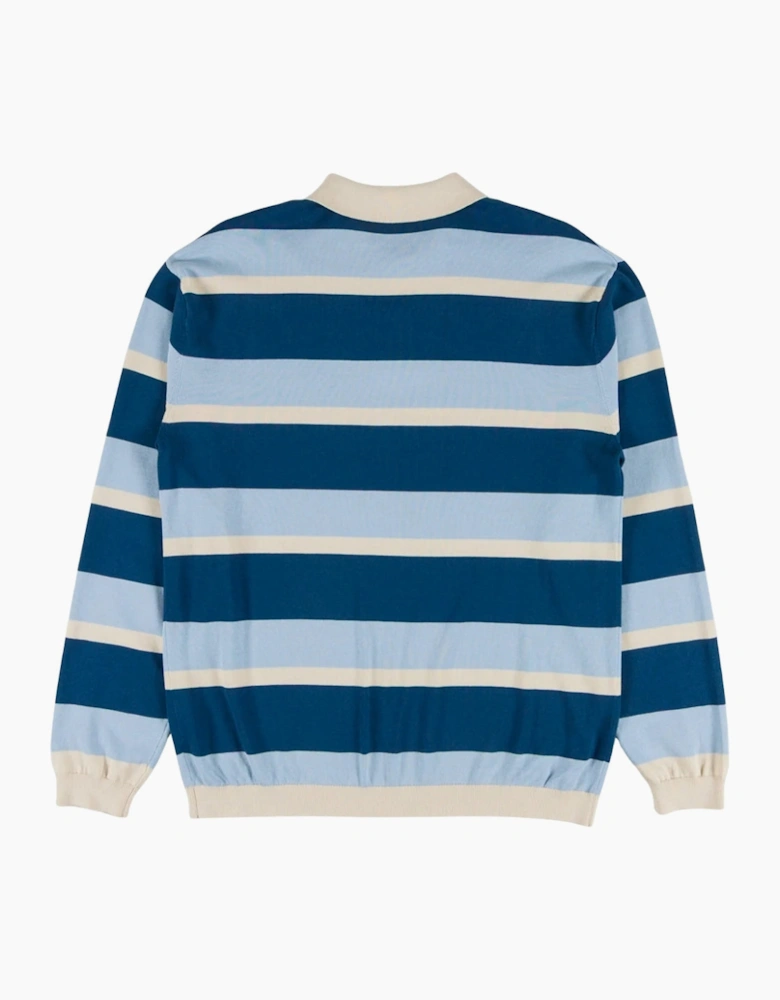 Parlez Pipe Lagoon Blue Long Sleeve Polo Shirt