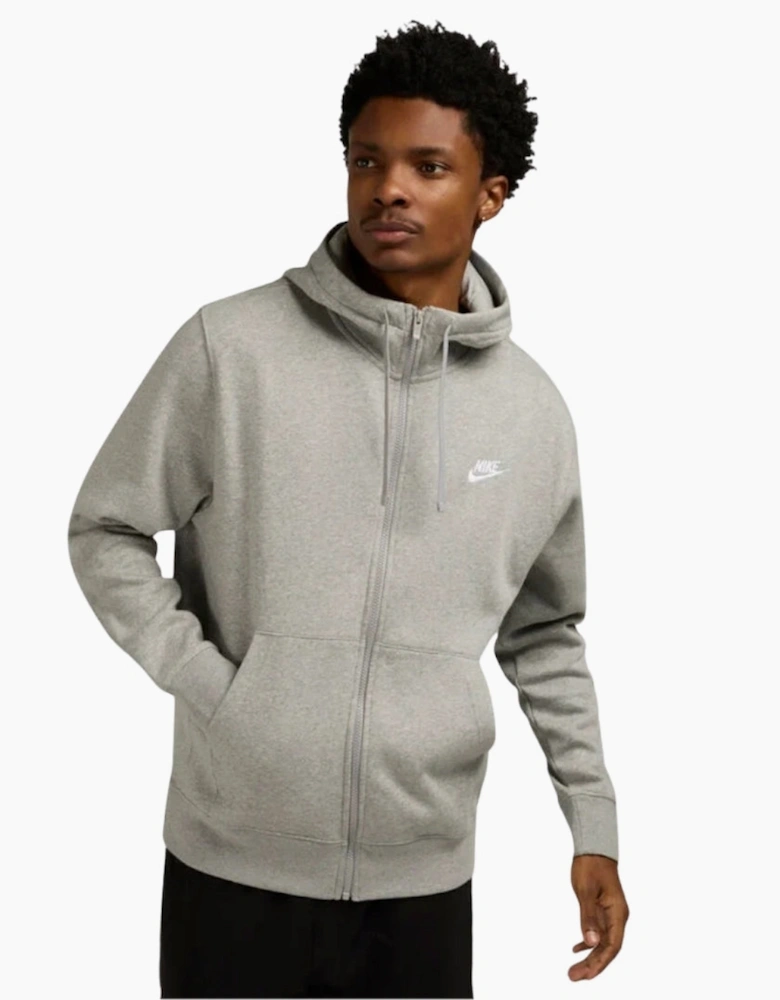 Nike Club Fleece Pullover Full Zip Grey Hoodie
