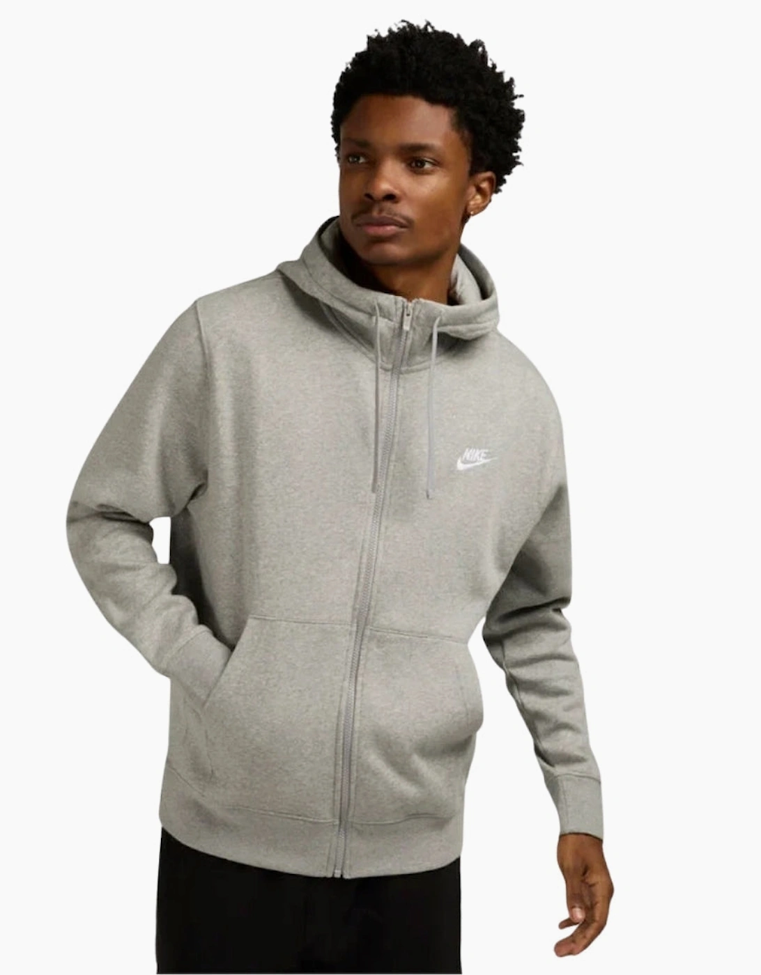 Nike Club Fleece Pullover Full Zip Grey Hoodie