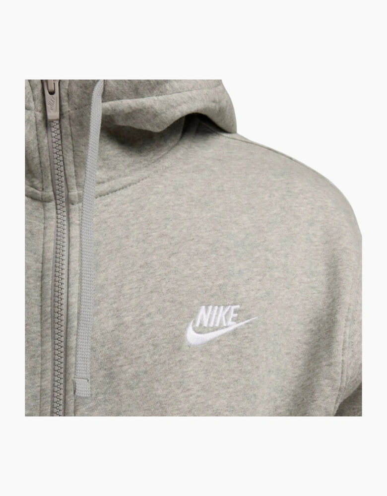 Nike Club Fleece Pullover Full Zip Grey Hoodie