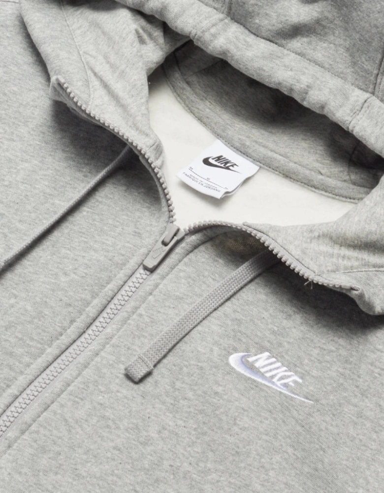 Nike Club Fleece Pullover Full Zip Grey Hoodie