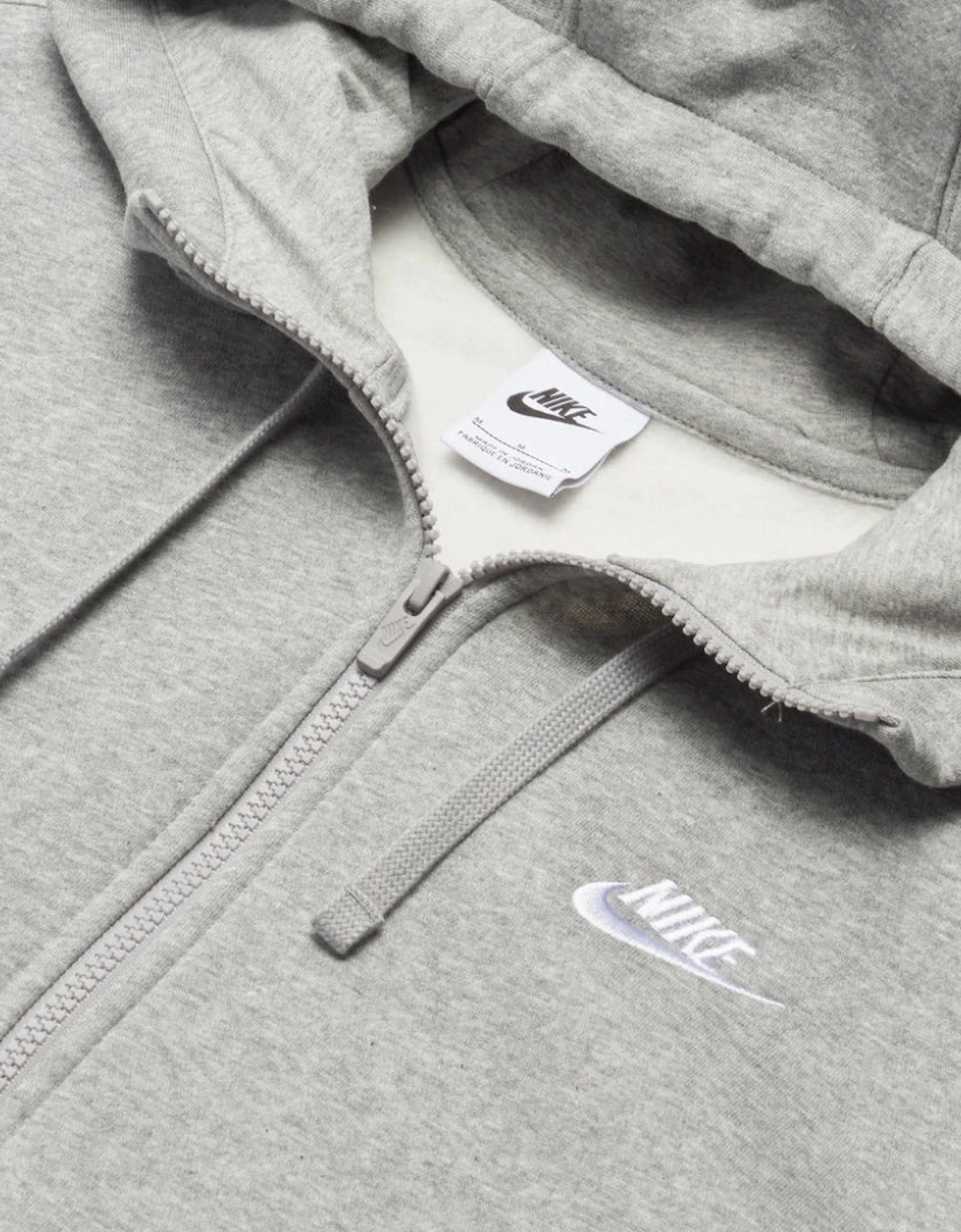Nike Club Fleece Pullover Full Zip Grey Hoodie