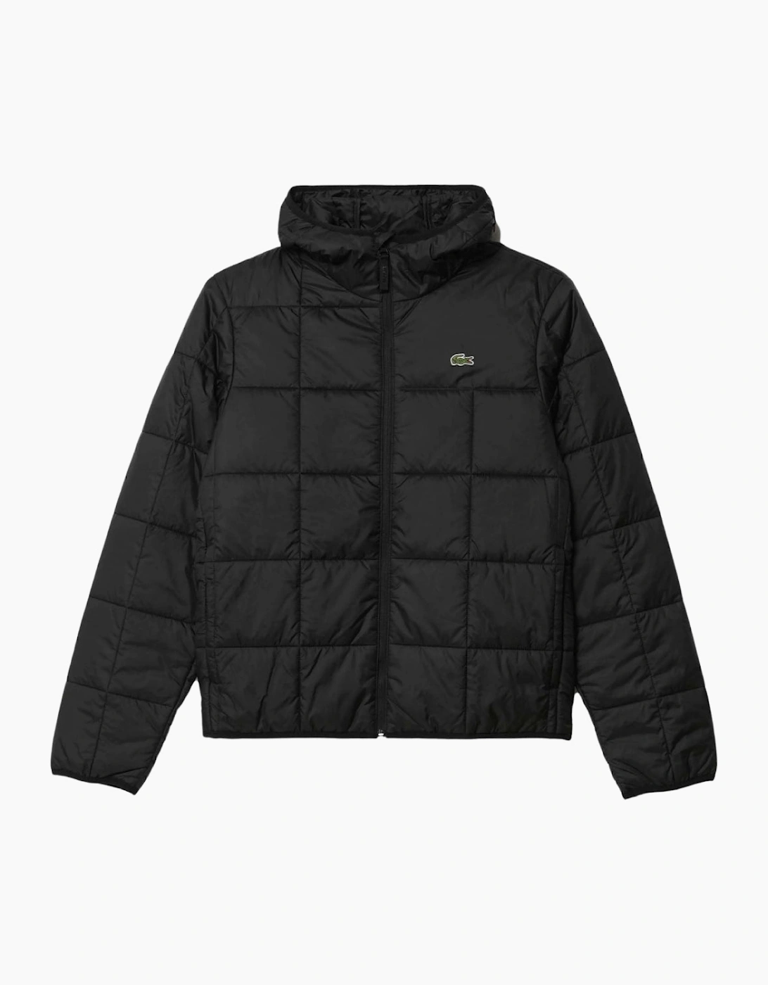 Lacoste Waterproof Logo Hooded Black Puffer Jacket