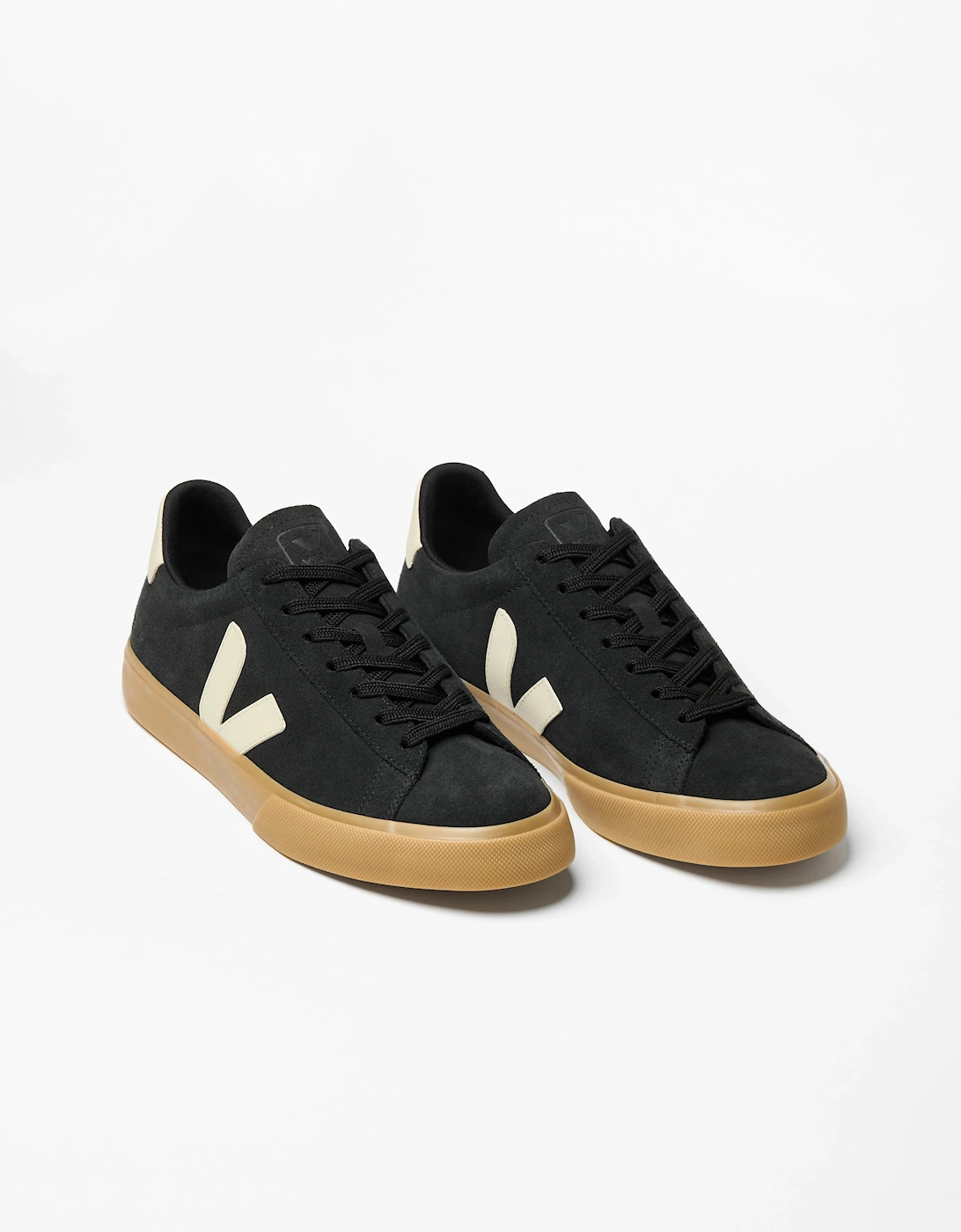 VEJA Campo Suede Mens Trainers - Black/Pierre Natural