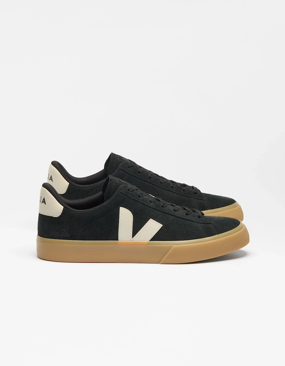 VEJA Campo Suede Mens Trainers - Black/Pierre Natural
