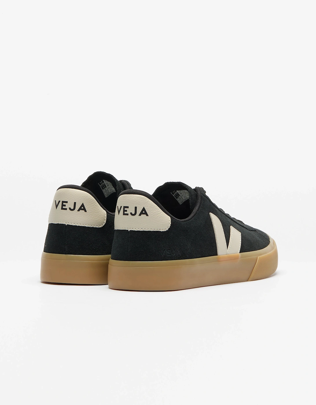 VEJA Campo Suede Mens Trainers - Black/Pierre Natural