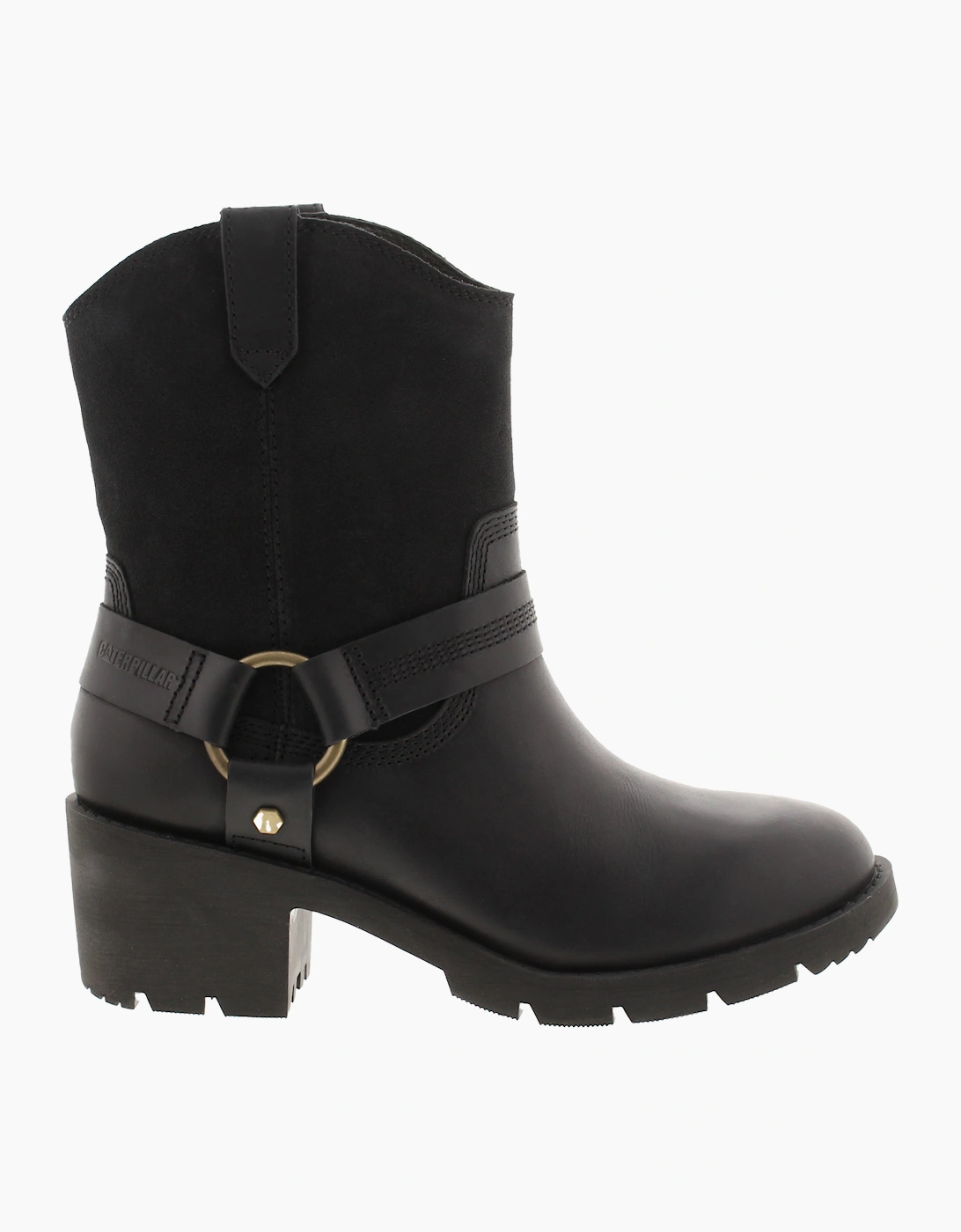 Caterpillar Womens Ankle Boots Rewrite Harness Leather Pull On black UK Size