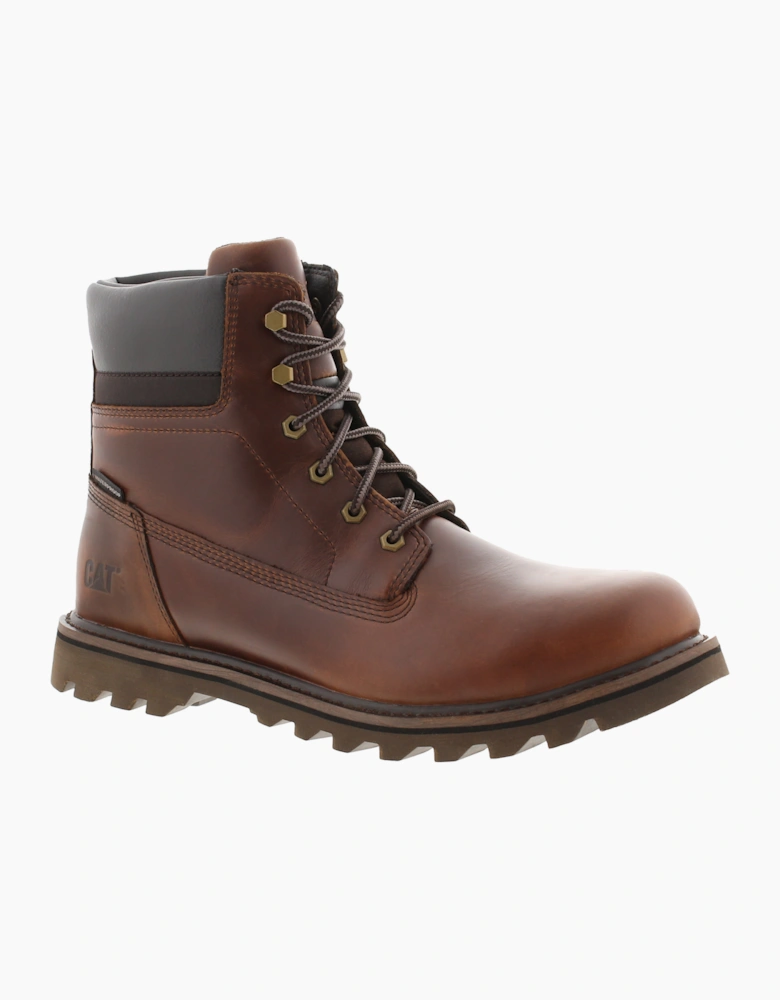 Caterpillar Mens Smart Boots Deplete Waterproof Leather brown UK Size