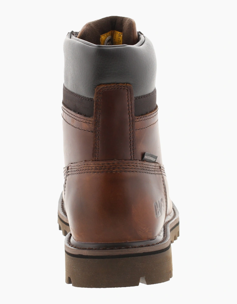 Caterpillar Mens Smart Boots Deplete Waterproof Leather brown UK Size