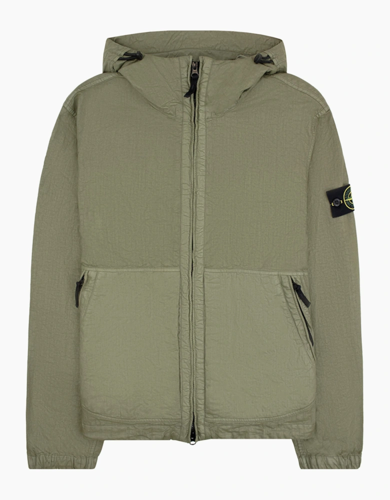 Stone Island 4100053 Nylon Panama TC Hooded Jacket Military Green V005G