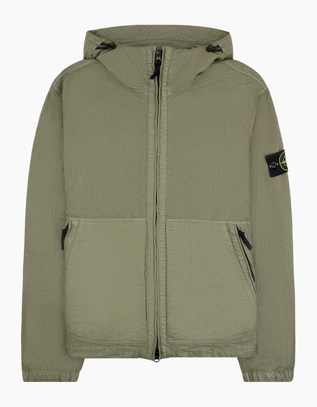 Stone Island 4100053 Nylon Panama TC Hooded Jacket Military Green V005G