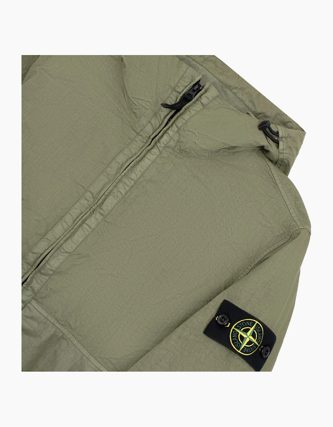 Stone Island 4100053 Nylon Panama TC Hooded Jacket Military Green V005G