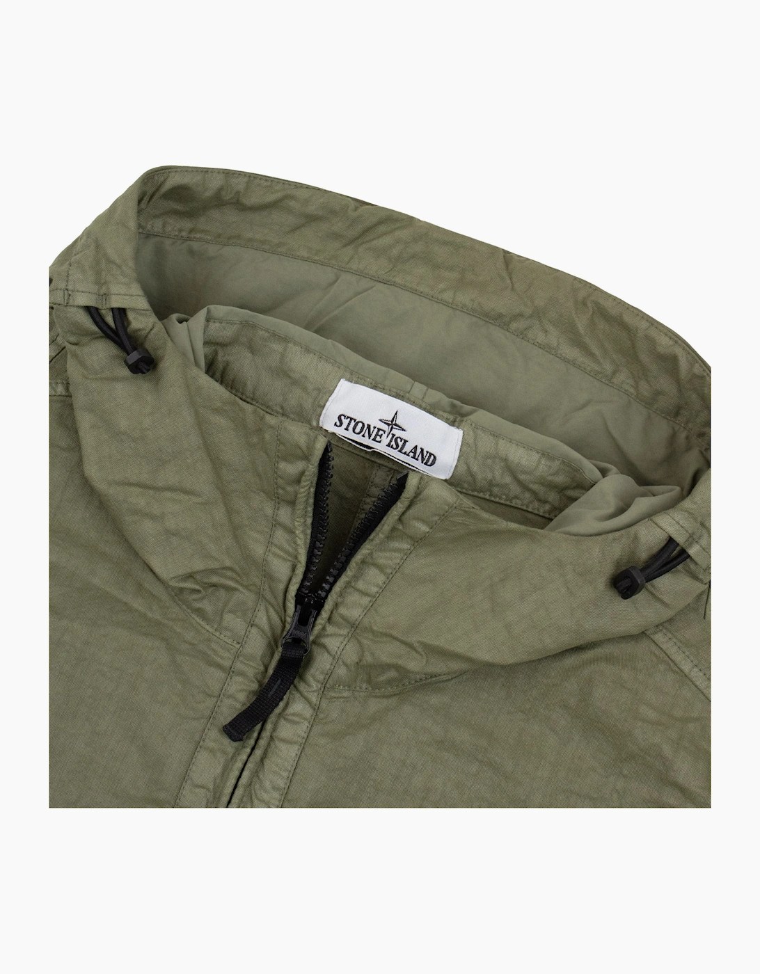 Stone Island 4100053 Nylon Panama TC Hooded Jacket Military Green V005G