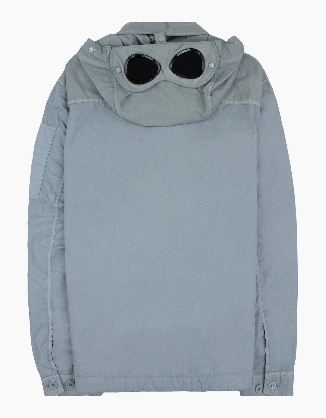 Cp Company Flatt Nylon Mixed Goggle Overshirt Silver Blue 809