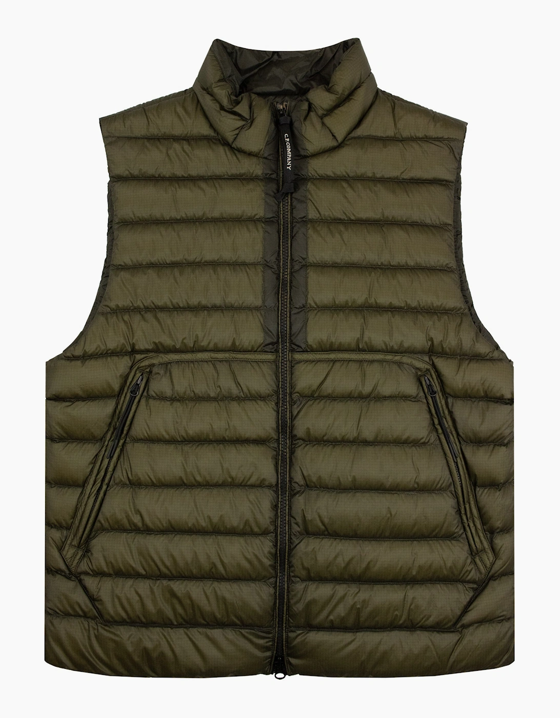 Men's Cp Company D.D. Shell Down Lens Gilet Khaki 683 - Tan - Size: 38/Regular