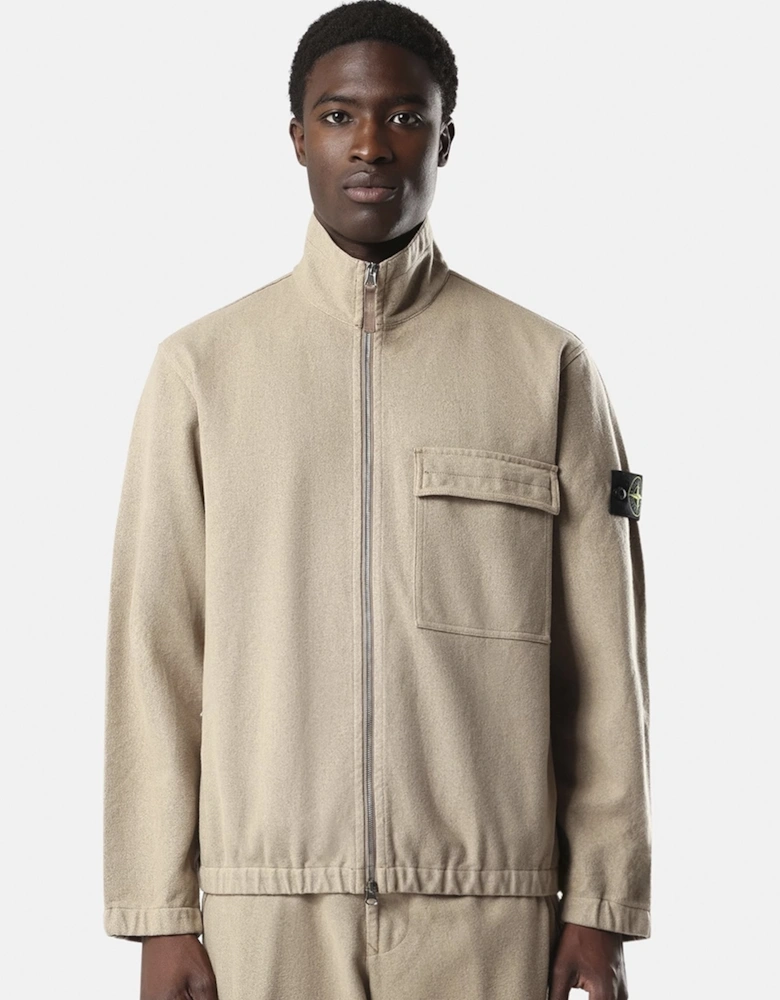Stand Collar 1200033 Jacket Beige
