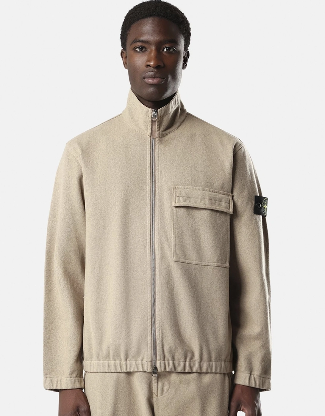 Stand Collar 1200033 Jacket Beige