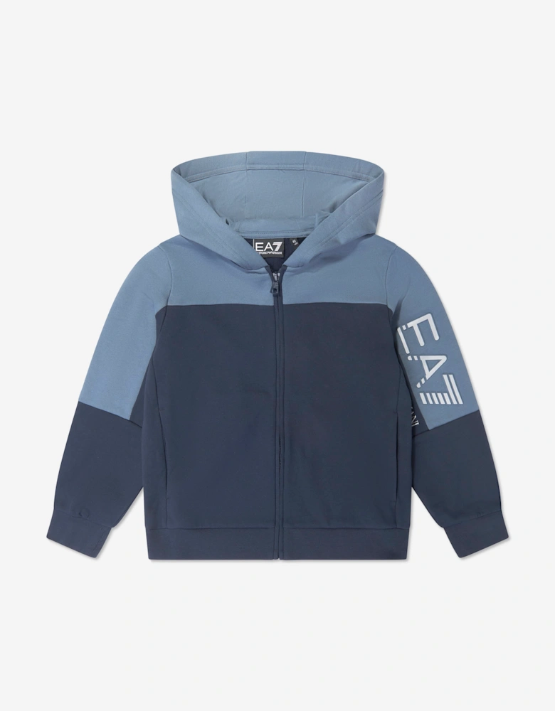 EA7 Emporio Armani Boys Train Athletic Colourblock Tracksuit in Navy