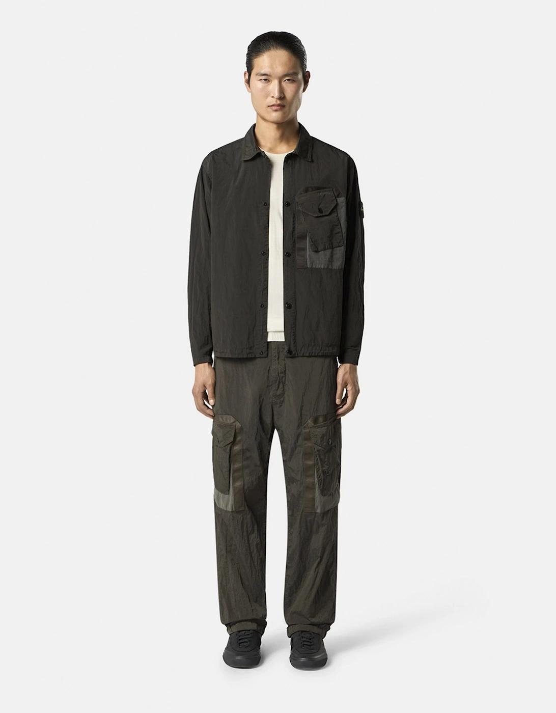 Slant Pocket 1200009 Overshirt Grey