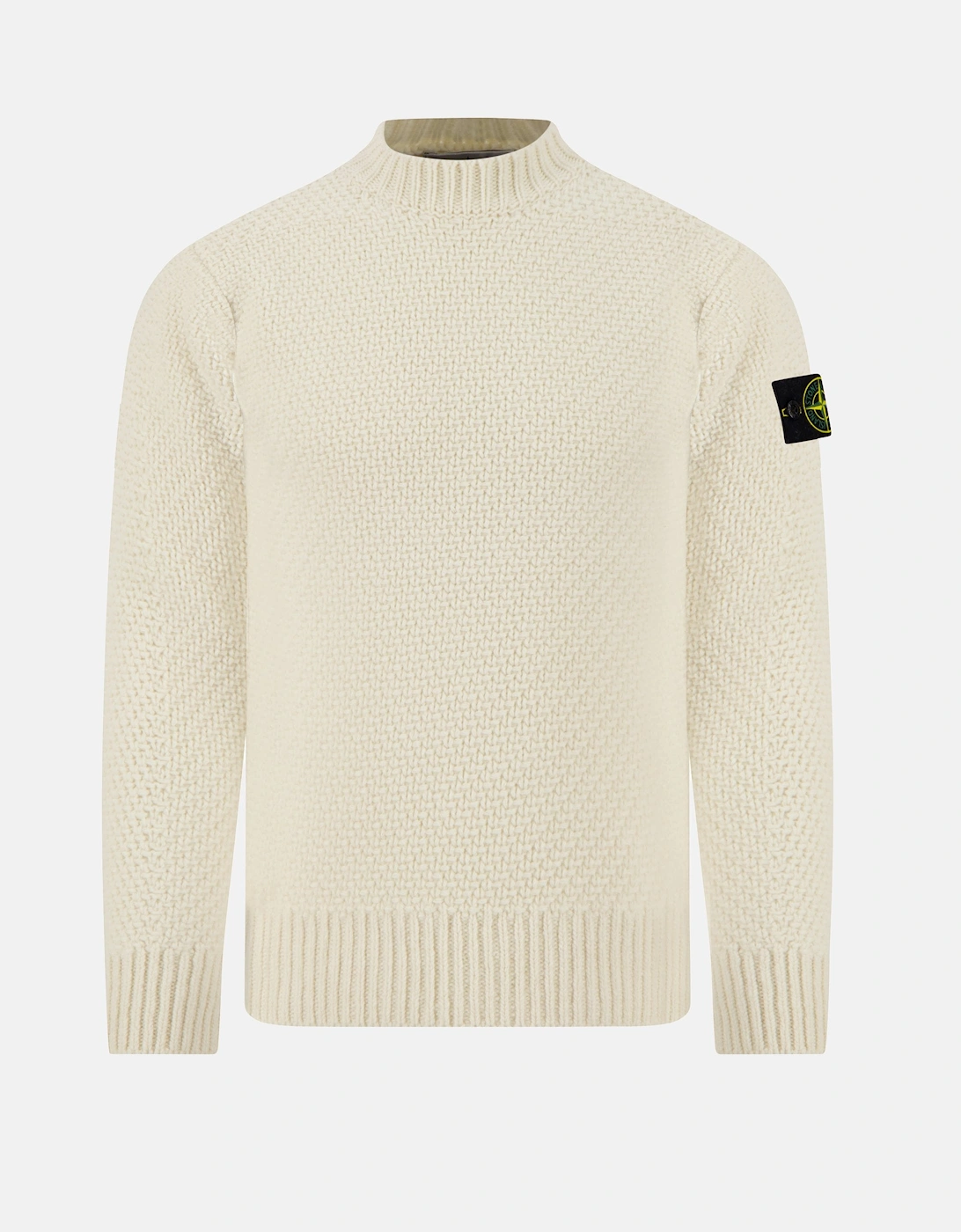 Stone Island Men's Wool 5100055 Sweater Beige - Cream - Size: 42