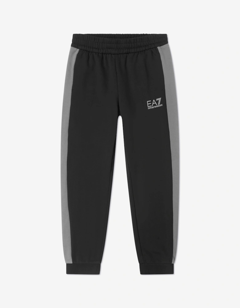 EA7 Emporio Armani Boys Train Athletic Colourblock Joggers in Black