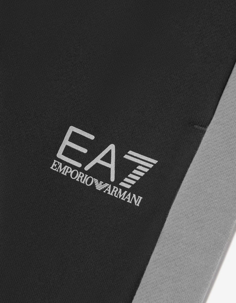 EA7 Emporio Armani Boys Train Athletic Colourblock Joggers in Black