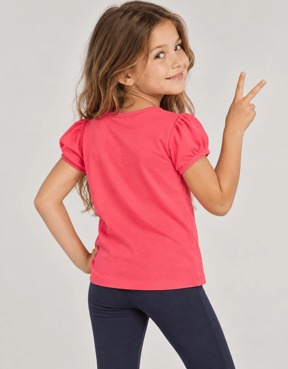 Childsplay Basics Girls Cotton T-Shirt in Pink