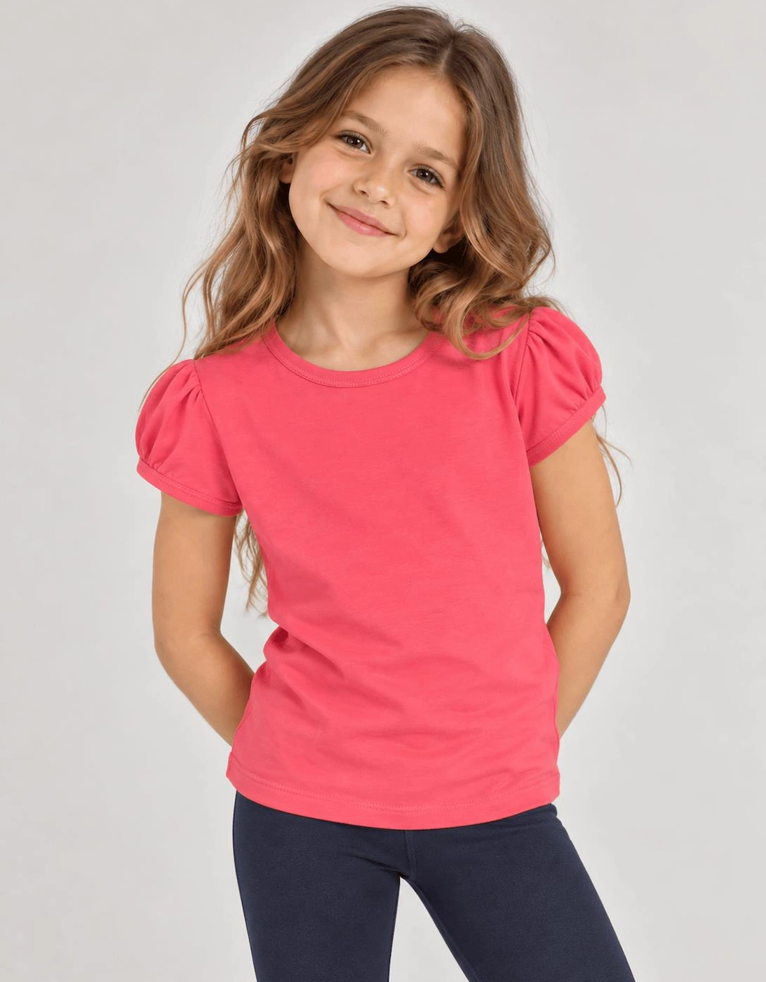 Childsplay Basics Girls Cotton T-Shirt in Pink
