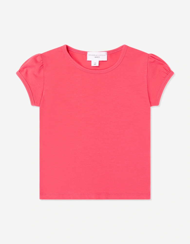 Childsplay Basics Girls Cotton T-Shirt in Pink