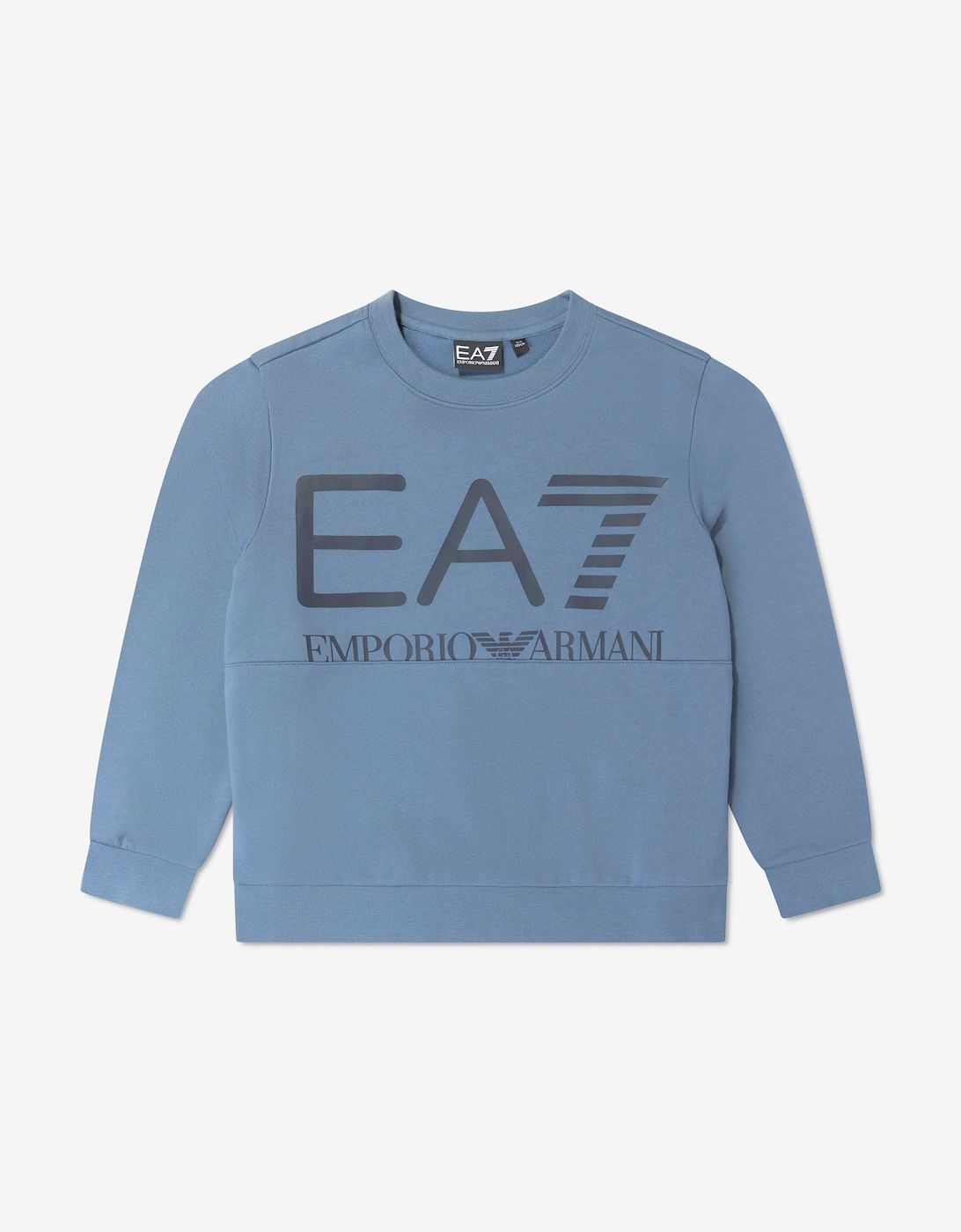 EA7 Emporio Armani Boys Train Oversize Logo Sweatshirt in Blue
