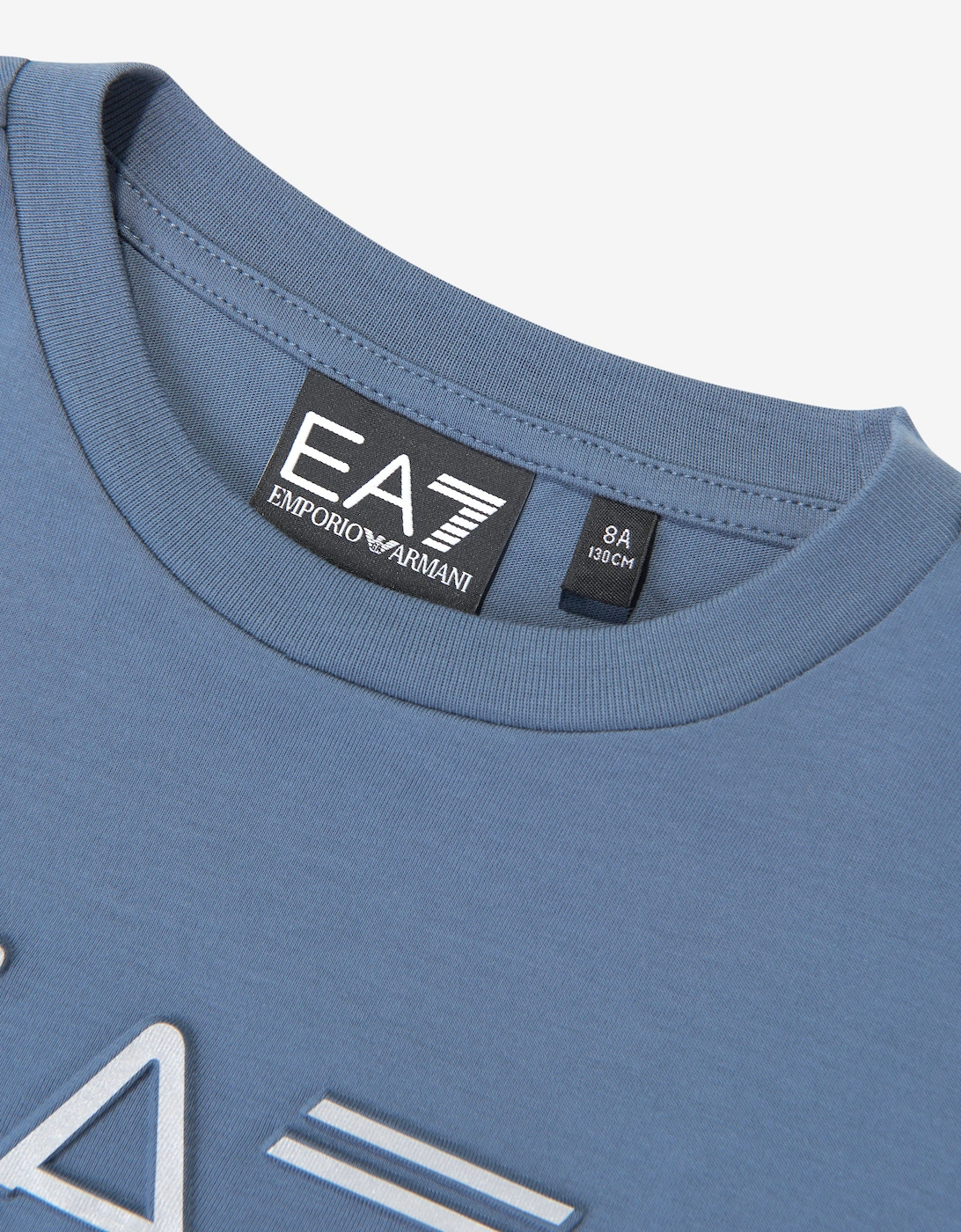 EA7 Emporio Armani Boys Train Athletic Colourblock T-Shirt in Navy