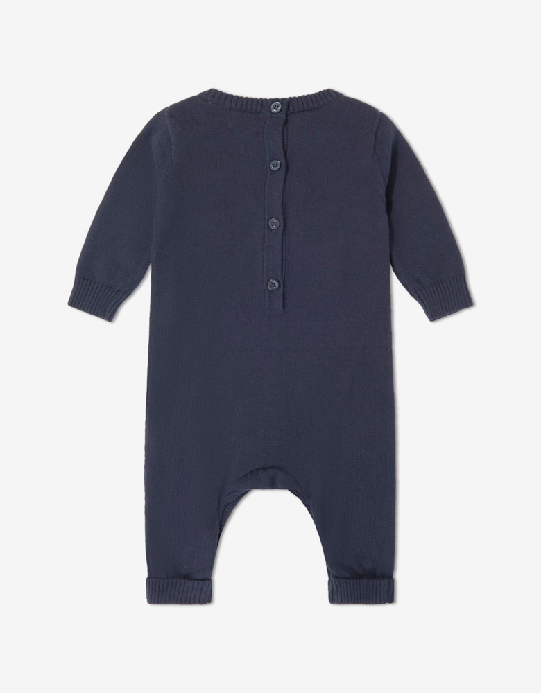 Guess Baby Teddy Bear Logo Romper in Navy