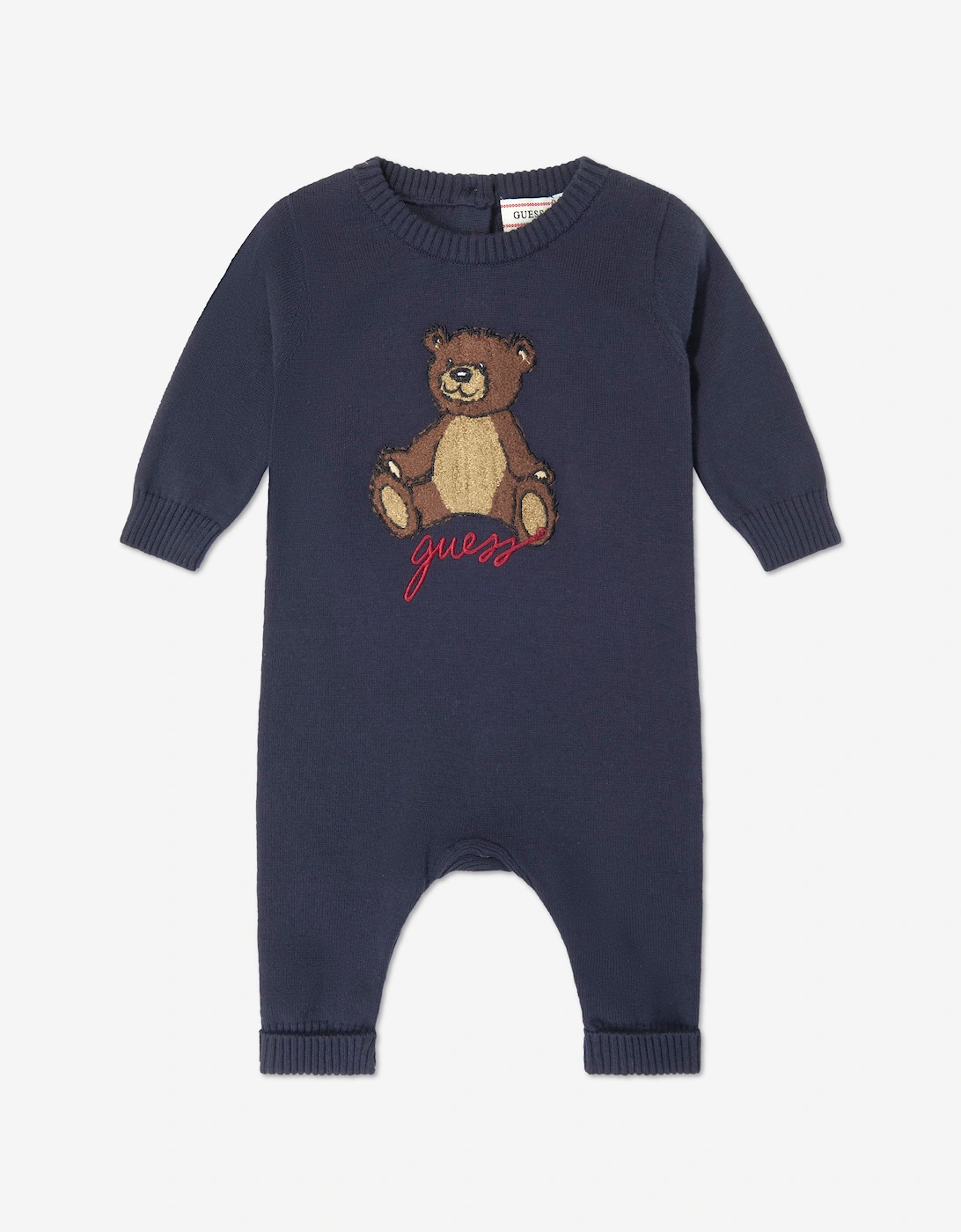 Guess Baby Teddy Bear Logo Romper in Navy