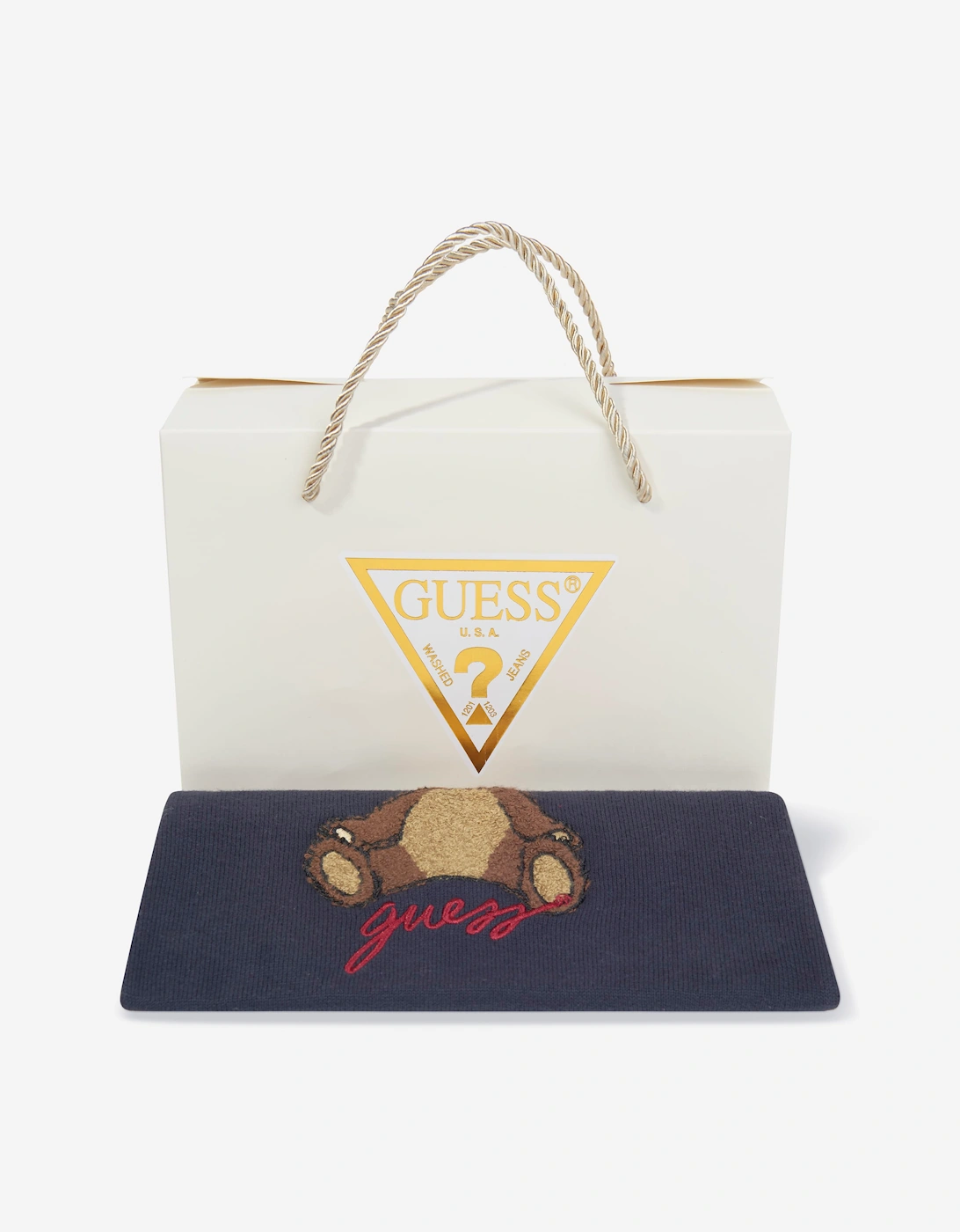 Guess Baby Teddy Bear Logo Romper in Navy