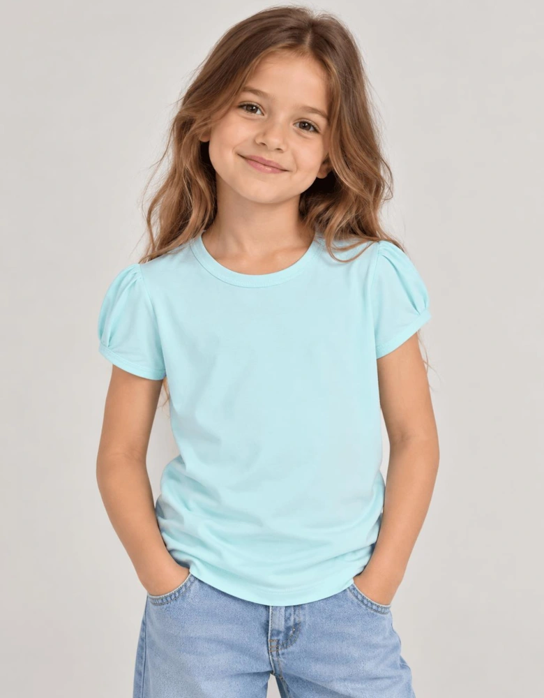 Childsplay Basics Girls Cotton T-Shirt in Blue