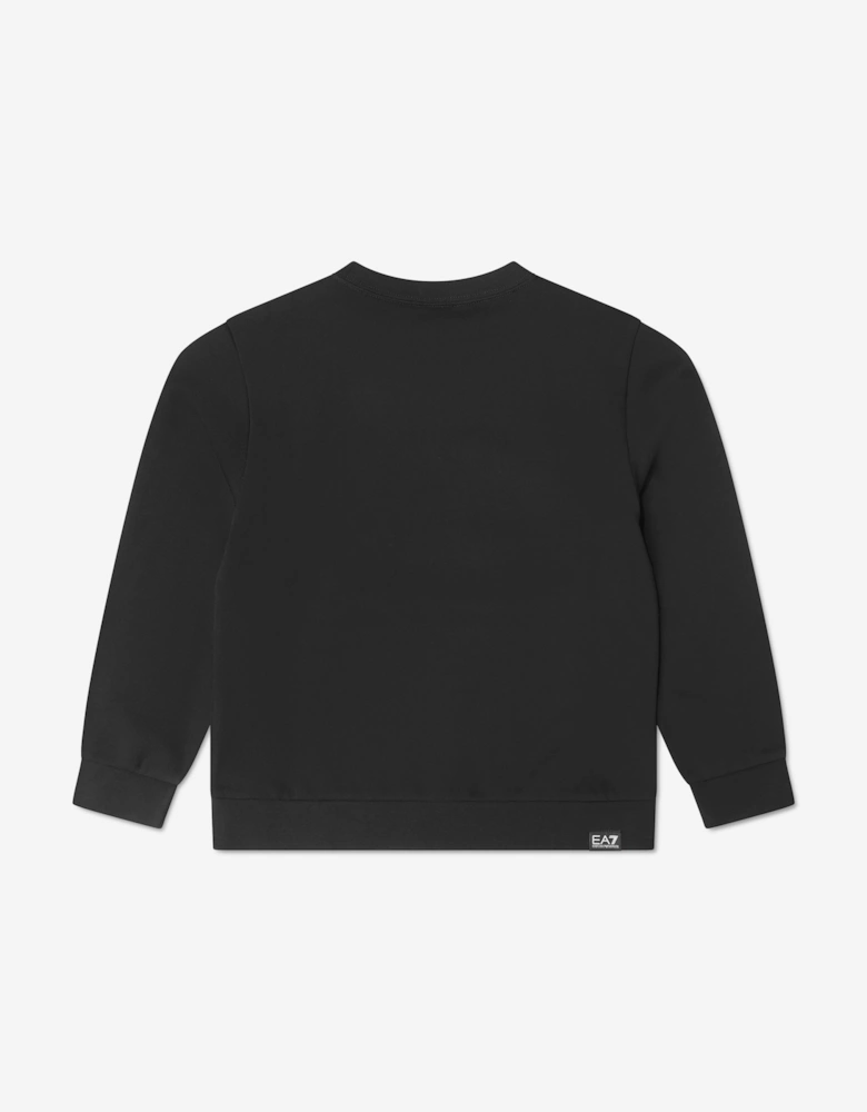 EA7 Emporio Armani Boys Train Oversize Logo Sweatshirt in Black