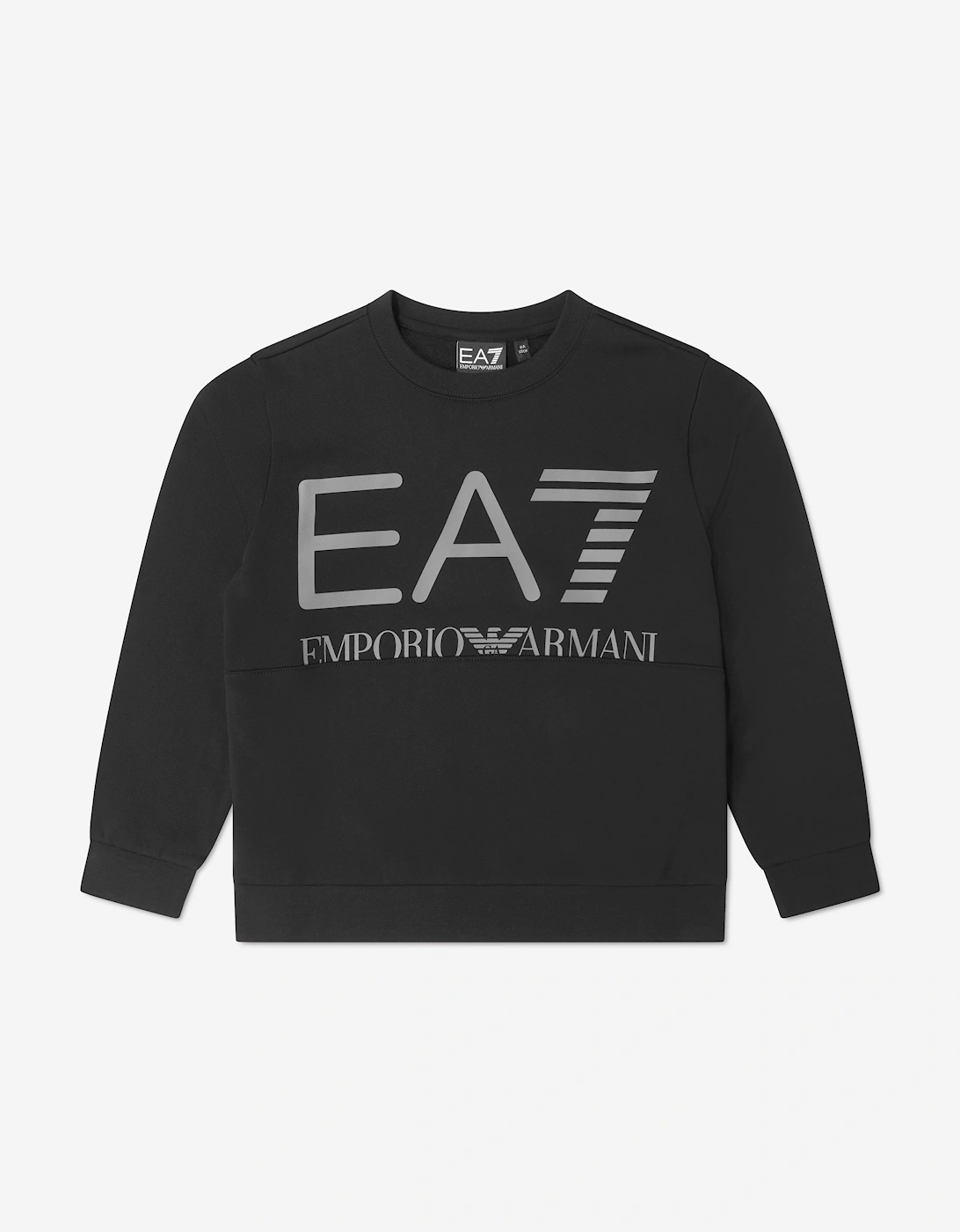 Boy's EA7 Emporio Armani Boys Train Oversize Logo Sweatshirt in Black - Size: 16 years